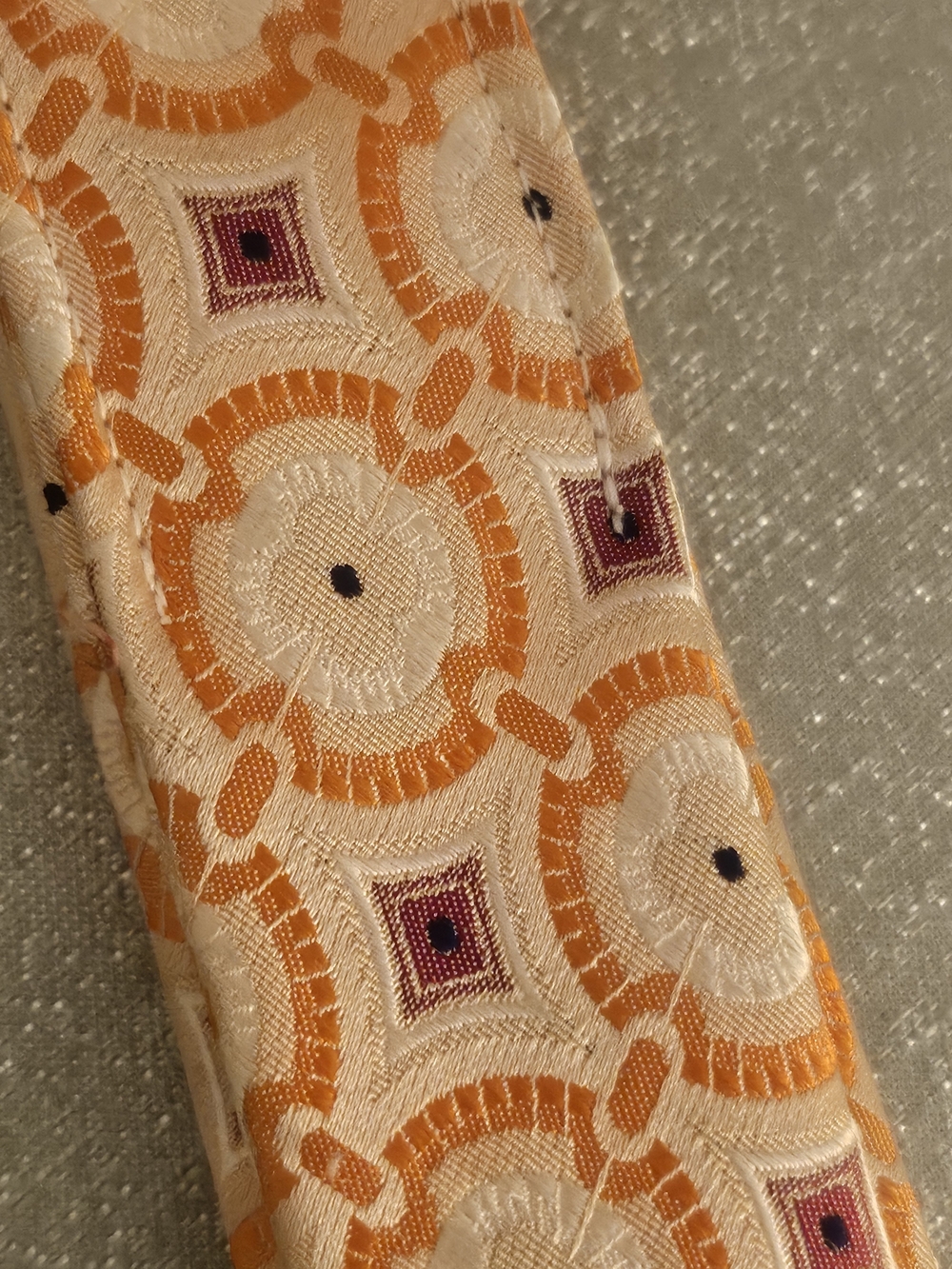 J. Crew Orange and Purple Geometric Fabric Belt - Picture 7 of 15